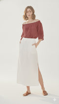White Linen Skirt