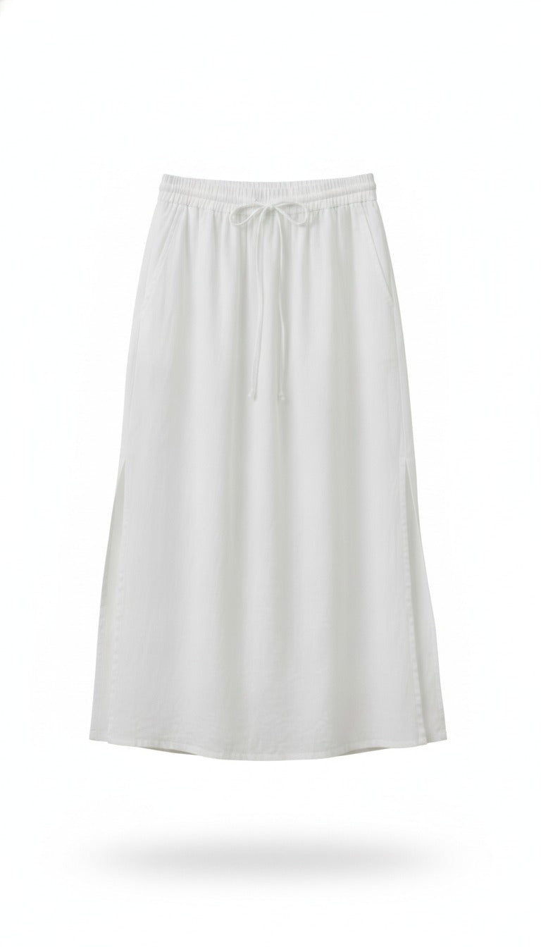 White Linen Skirt